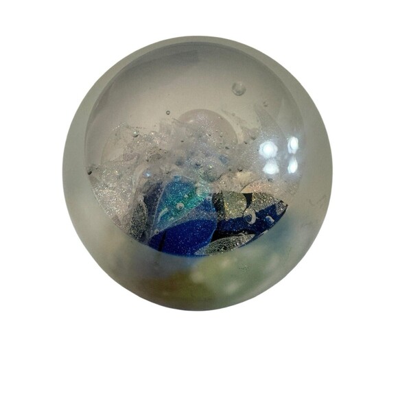 Vintage Art Glass Paperweight Signed By Roger Vines /2000/Rare / Tranquil Waters - Picture 3 of 16